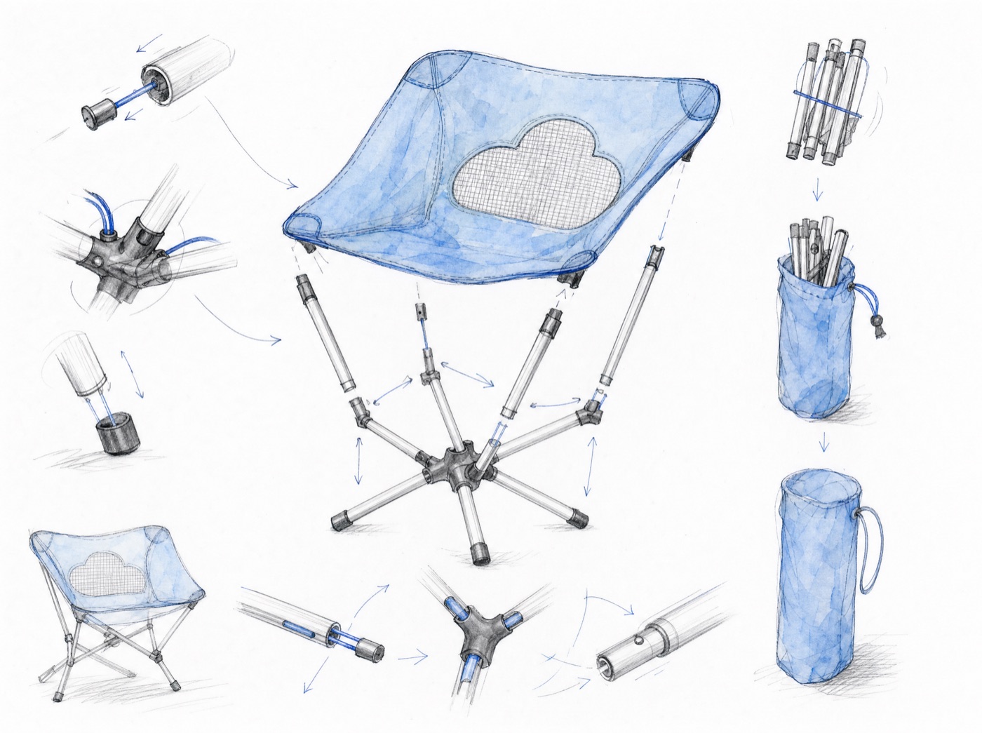 Engineering sketch of the Nimbo Chair
